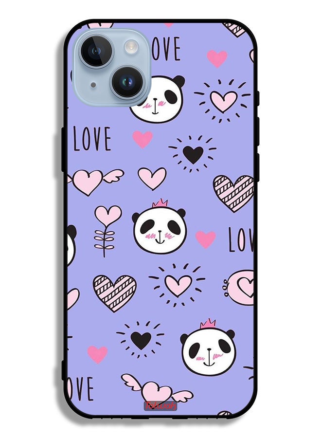 Tolwak Apple iPhone 14 Plus Protective Case Love And Panda Doodle - Image 2