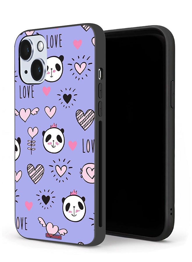 Tolwak Apple iPhone 14 Plus Protective Case Love And Panda Doodle - Image 1