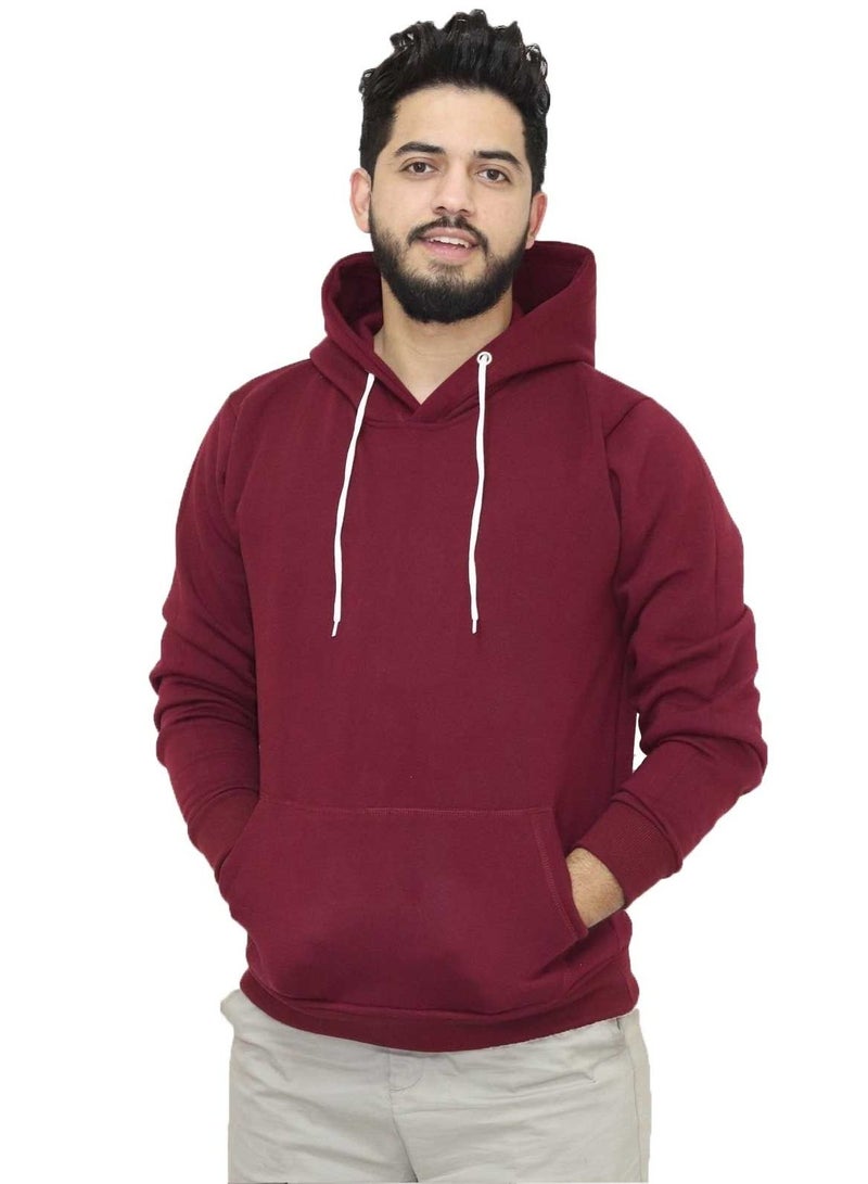 OneHand Hoodie Melton Cotton - Burgundy - Image 1