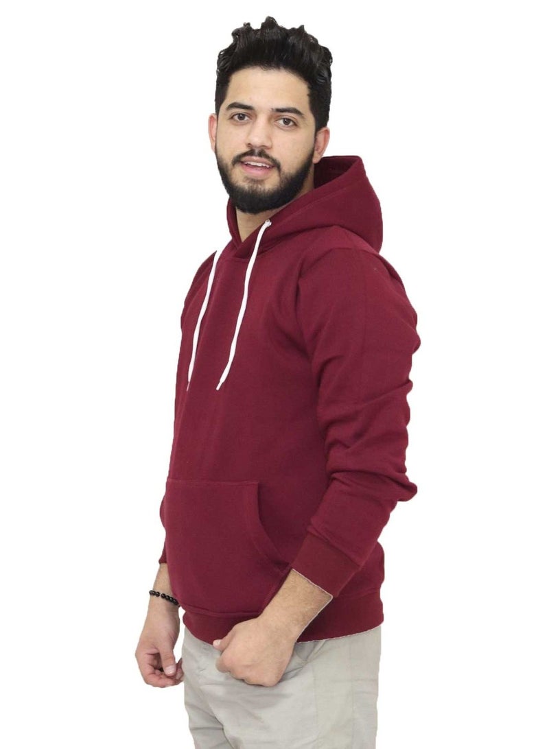 OneHand Hoodie Melton Cotton - Burgundy - Image 2