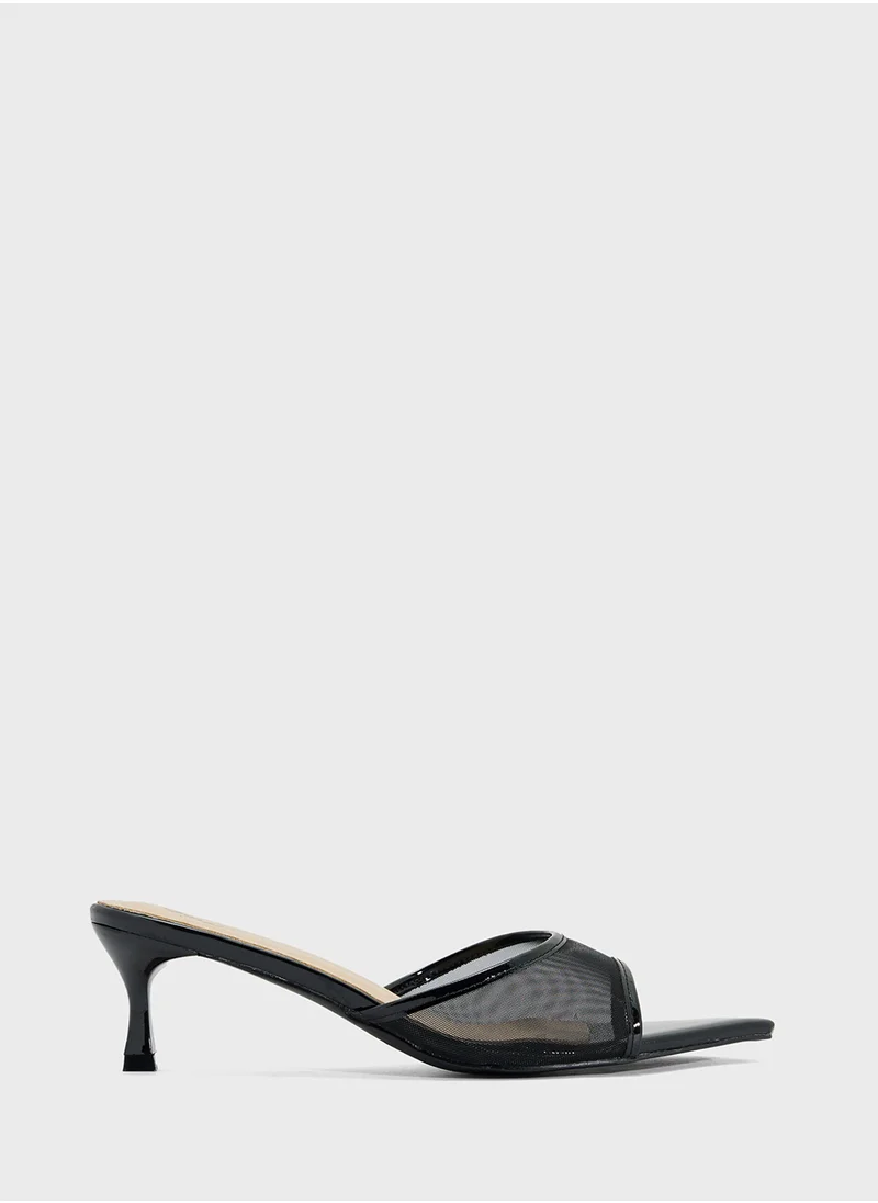 Ginger Mesh Heeled Mule