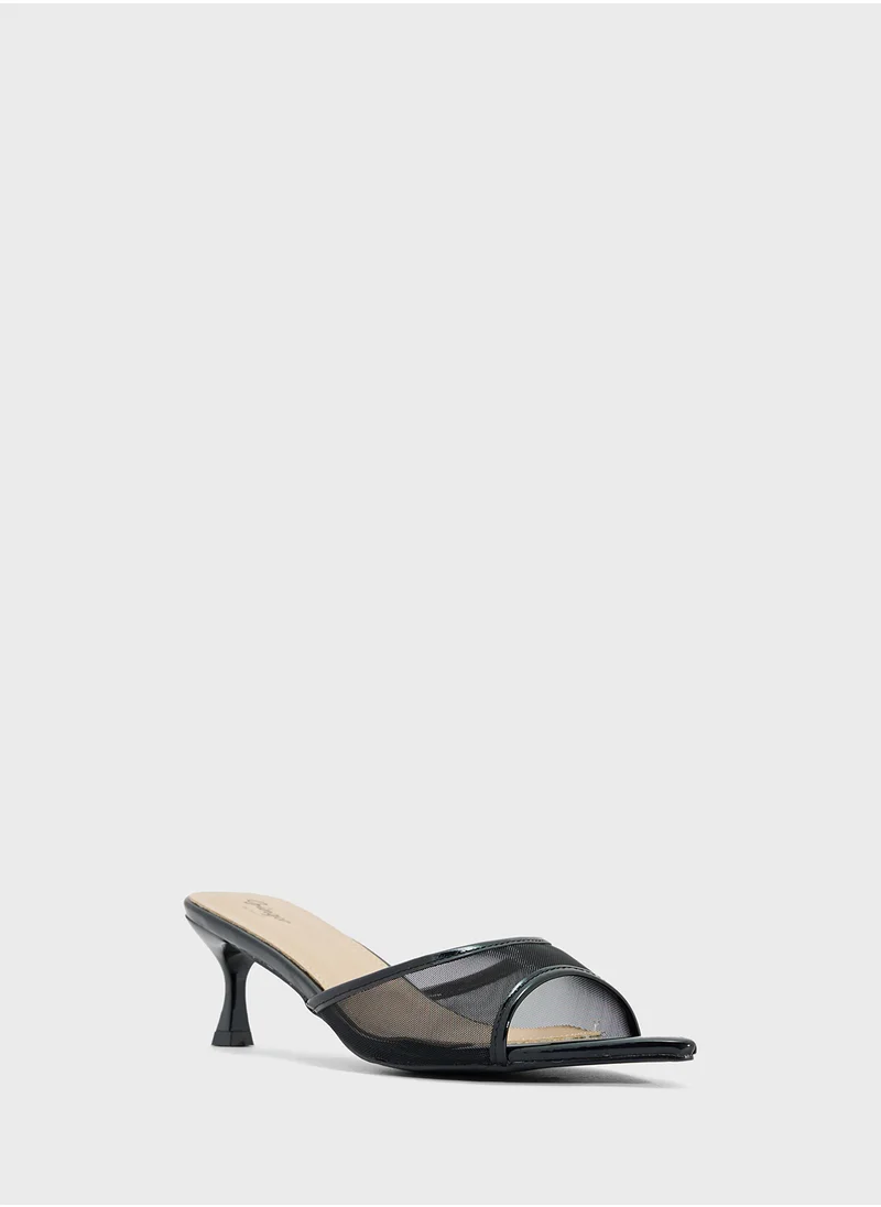 Ginger Mesh Heeled Mule