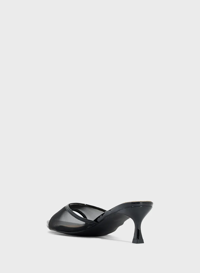 Ginger Mesh Heeled Mule