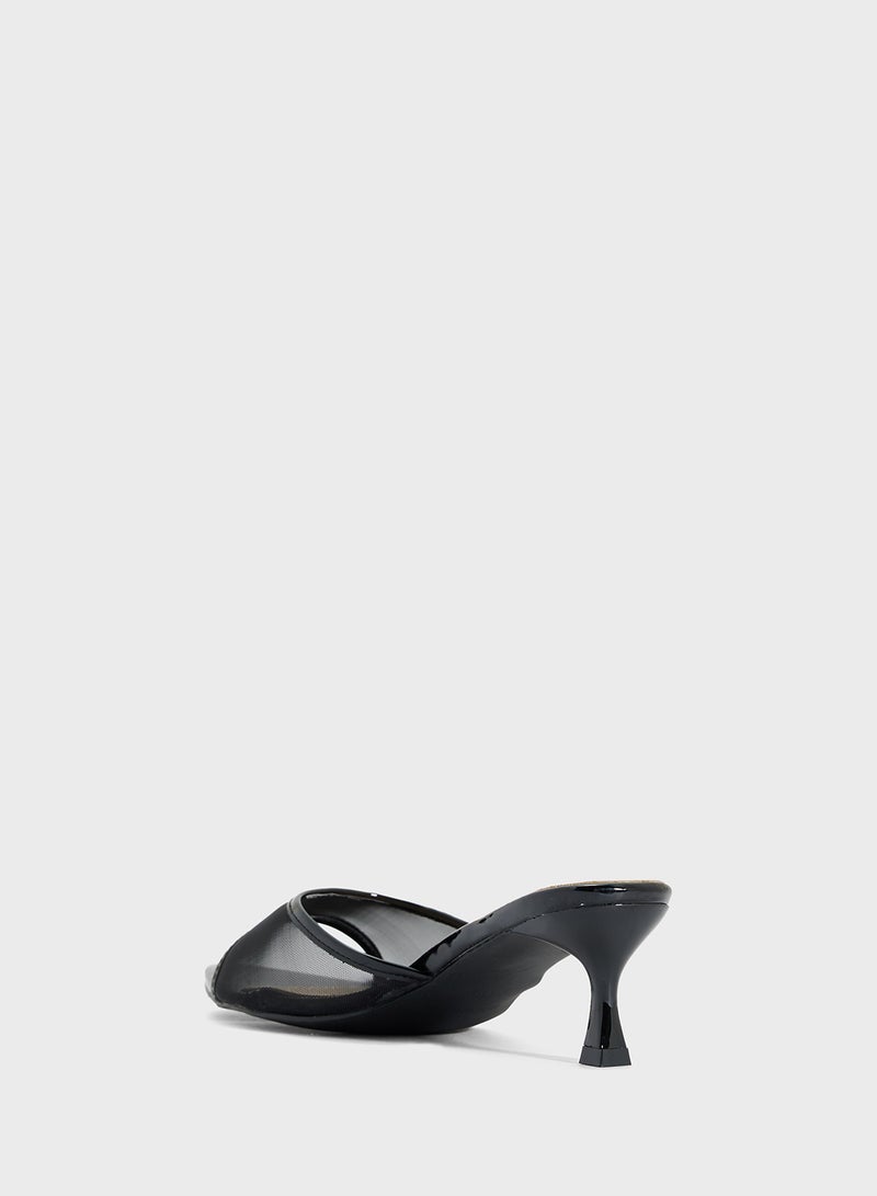 Ginger Mesh Heeled Mule  - Image 3