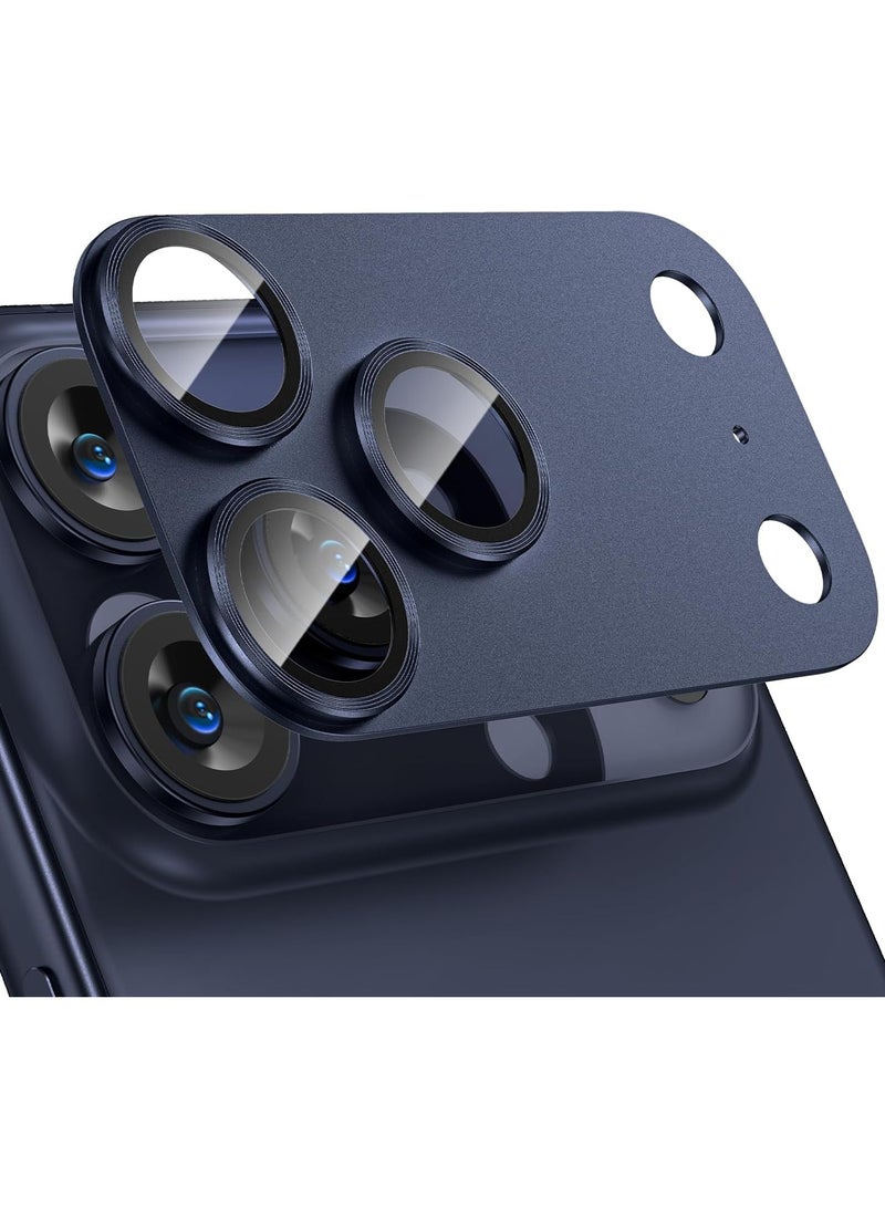 Mismo For iPhone 17 Pro Camera Lens Protector [Drop Protection] [Full Coverage] [3D Metal] [Case Friendly] Tempered Glass Camera Cover — Dark Blue - Image 1