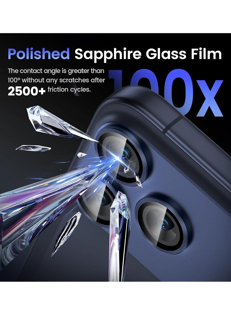 Mismo For iPhone 17 Pro Camera Lens Protector [Drop Protection] [Full Coverage] [3D Metal] [Case Friendly] Tempered Glass Camera Cover — Dark Blue - Image 3