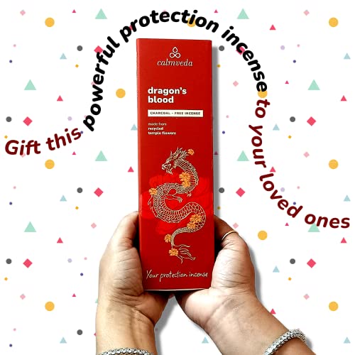 Calmveda Peru Dragons Blood Incense Sticks - (80 Scented Sticks) Charcoal Free, Made from Upcycled Flowers | Sweet, Spicy & Ambery Notes | Protection Incense Sticks for Bad Energy Cleansing (Sangre de Grado) - Image 4