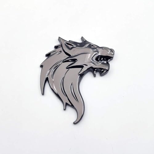 OAN 3D 2 Pcs Wolf Metal Chrome Sticker Logo Fender Badge Emblem Waterproof Self-Adhesive Non-Rusting Decal for Cars & Bikes (8 cms X 6cms appx) (Glossy Black, Set of 2) - Image 2
