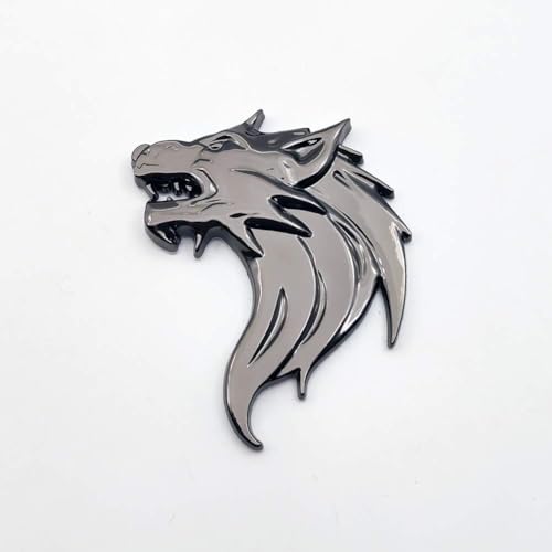 OAN 3D 2 Pcs Wolf Metal Chrome Sticker Logo Fender Badge Emblem Waterproof Self-Adhesive Non-Rusting Decal for Cars & Bikes (8 cms X 6cms appx) (Glossy Black, Set of 2) - Image 3