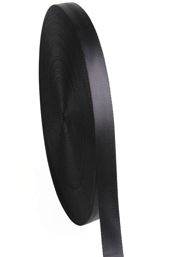 GGZZ Flat Nylon Webbing 1 Roll 10 Yards 1 Inch Wide Strap for DIY Making Luggage Strap, Dog Leashes, Lawn Chairs, Hammocks, Towing, Outdoor Activities, Canoe Seat, Furniture, Slings (Black) (1'' wide) - Image 1