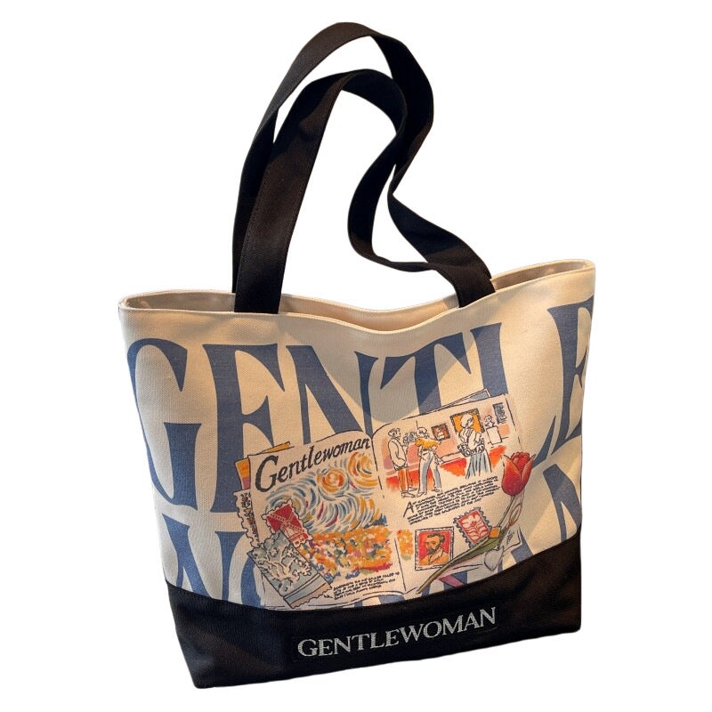 Letter Canvas Tote Bag for Women, Summer Casual, Large Capacity, Lightweight Travel Handbag - Image 5