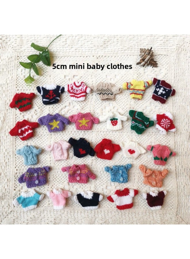 Cotton Doll Sweater 11 Doll Clothes Doll Clothes 10cm Doll Hamster Mouse Jk Mini Rabbit Top Creative-Height:Black Small Hat 5cm  - Image 1