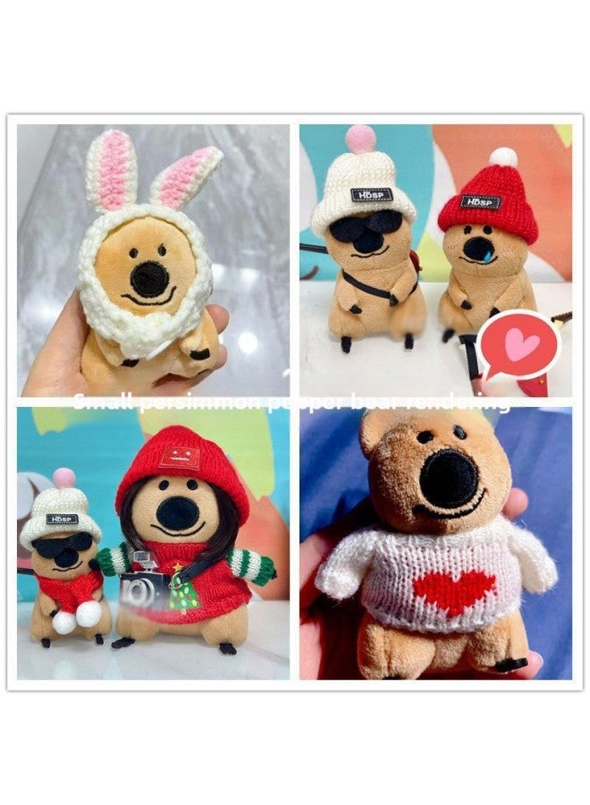 Cotton Doll Sweater 11 Doll Clothes Doll Clothes 10cm Doll Hamster Mouse Jk Mini Rabbit Top Creative-Height:Black Small Hat 5cm  - Image 3