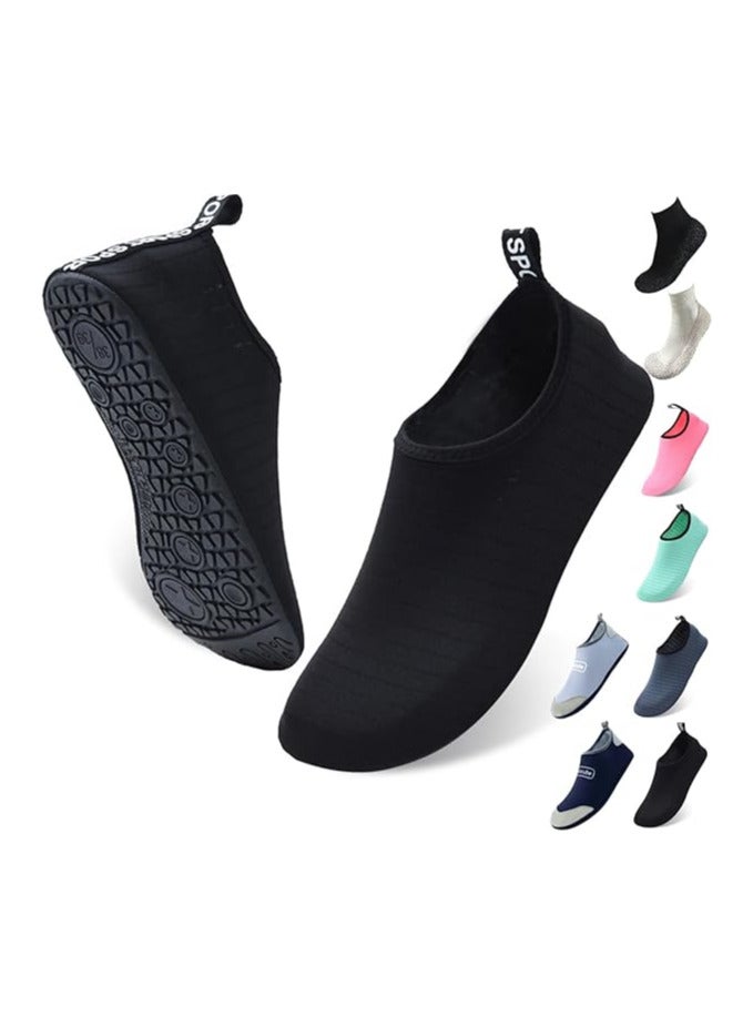 TOMSHOO Water Shoes Womens Mens Beach Shoes, Quick-Dry Barefoot Aqua Shoes Socks Snorkeling Shoes Water Socks for Outdoor Beach Swim Surf Walking Yoga - Image 1
