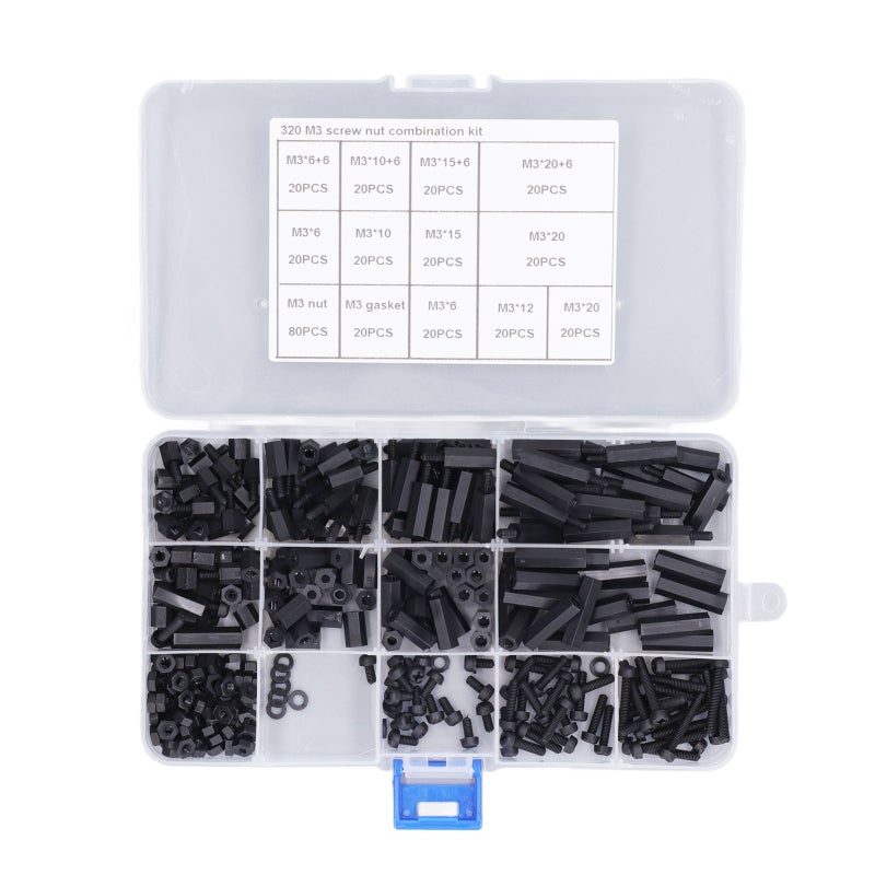 Nylon Hex Screw Spacers M3 Thread - High Temperature Oil Corrosion Tear Resistant - Repair Kit for Electronics Instruments Machinery - Image 1