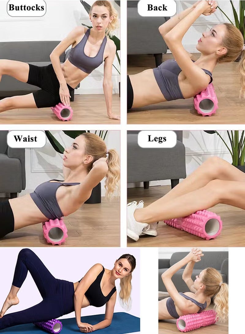 Foam Roller for Yoga, Deep Tissue Massage, Stretching, Physical Therapy, Relieve Stress, Improve Mobility with Foam Roller for Legs and Muscles - Deep Tissue Massage Tool33cm - Black - Image 5