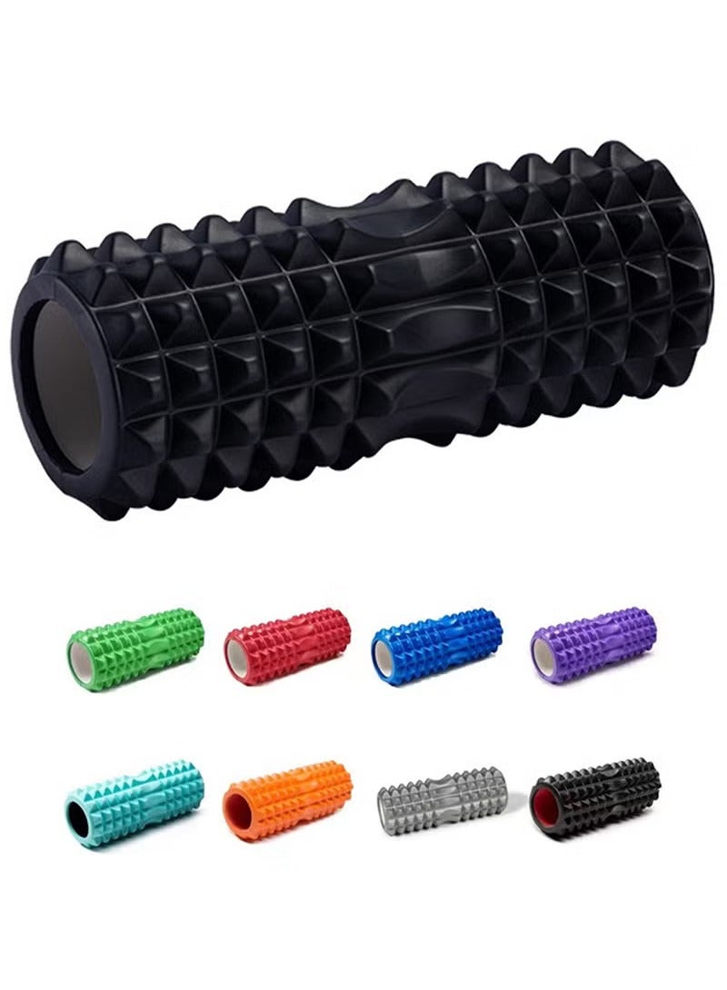 Foam Roller for Yoga, Deep Tissue Massage, Stretching, Physical Therapy, Relieve Stress, Improve Mobility with Foam Roller for Legs and Muscles - Deep Tissue Massage Tool33cm - Black - Image 3