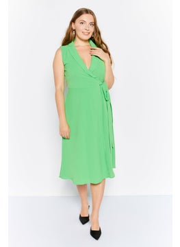 French Connection Women Plain Midi Dress, Light Green  - Image 1