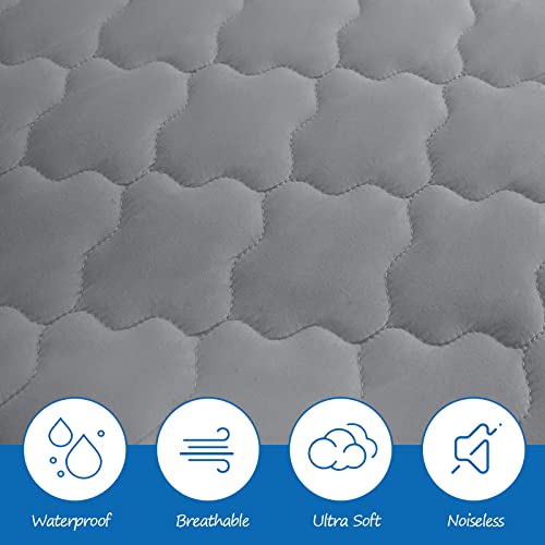 Coldwind Cot Mattress Pad Protector Waterproof, Quilted Cot Size Mattress Cover 30" X 75" X 10" Fitted for Narrow Twin/Camp Bunk/Rvs Bunk/Guest Beds, Deep Pocket Mattress Topper, Gray (Cover Only) - Image 3