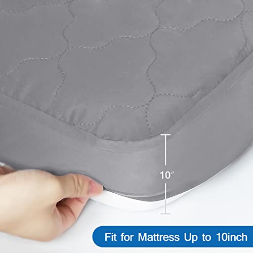 Coldwind Cot Mattress Pad Protector Waterproof, Quilted Cot Size Mattress Cover 30" X 75" X 10" Fitted for Narrow Twin/Camp Bunk/Rvs Bunk/Guest Beds, Deep Pocket Mattress Topper, Gray (Cover Only) - Image 5