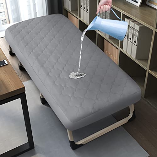 Coldwind Cot Mattress Pad Protector Waterproof, Quilted Cot Size Mattress Cover 30" X 75" X 10" Fitted for Narrow Twin/Camp Bunk/Rvs Bunk/Guest Beds, Deep Pocket Mattress Topper, Gray (Cover Only) - Image 1