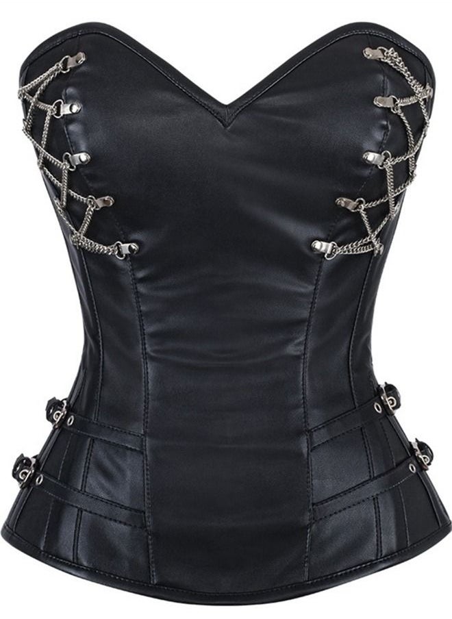 Loquat Black Zippered Fashion Corset Black  - Image 1