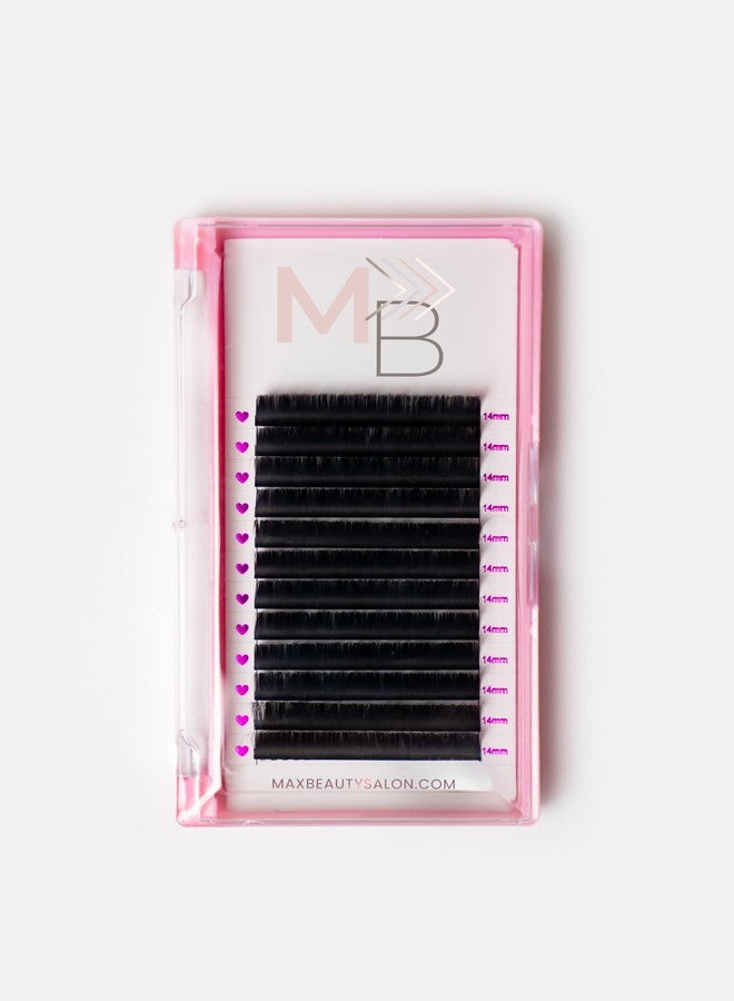 MB Volume Eyelash Extensions, 0.05mm Thickness, Mixed Tray Size 8-15mm, C Curl, Cashmere, Super Dark, Easy Pick-Up, Professional Salon, Black - Image 1