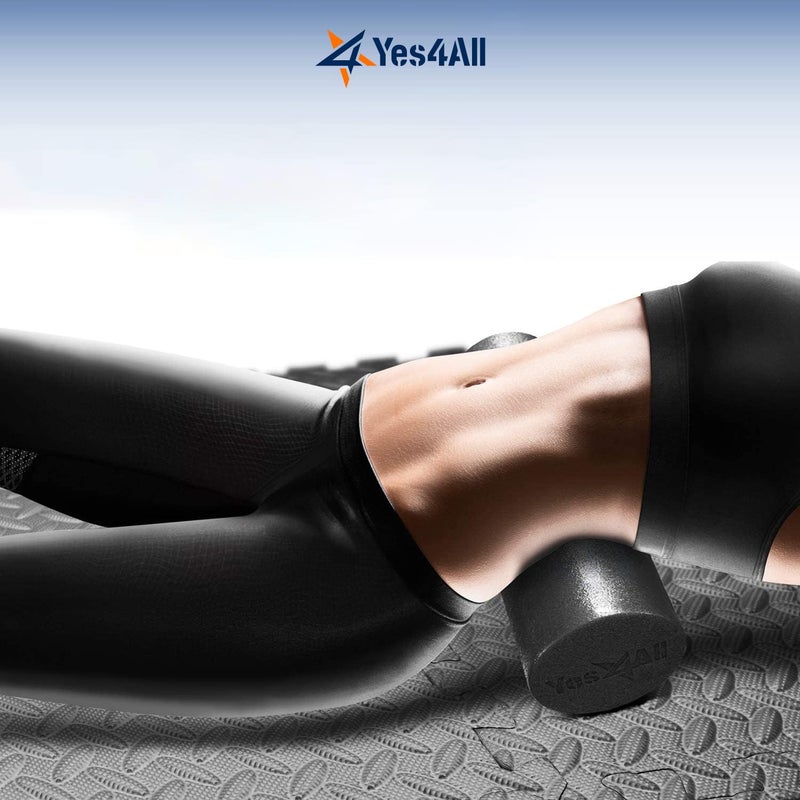 Yes4All Premium USA Medium Density Round PE Foam Roller for Physical Therapy - 36 inch (Silver Black) CFH8 - Image 5