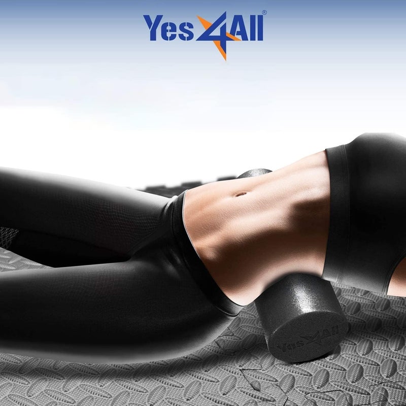 Yes4All Premium USA Medium Density Round PE Foam Roller for Physical Therapy - 36 inch (Silver Black) CFH8 - Image 4