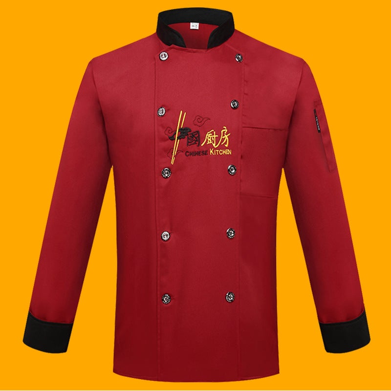 Chef Clothes Short Sleeve Summer Kitchen Restaurant Chef Work Clothes Long Sleeve School Canteen Kitchen Clothes Plus Size - Image 1