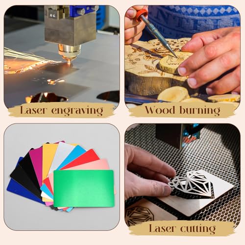 Tondiamo 137 Pcs Laser Material Explore Kit Laser Cutting Materials Engraving Material Accessories Including Acrylic, Wood, Metal, PU Leather, Fabric, Rock, Rubber Materials for Laser Cutter Engraver - Image 3