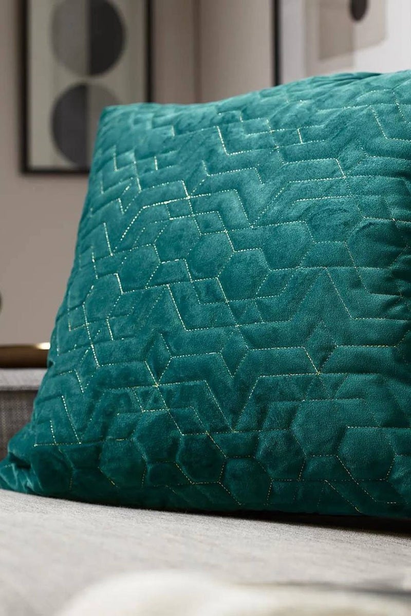 Tchibo Velvet Throw Pillow Cover 50 L x 50 W cm, Green  - Image 1