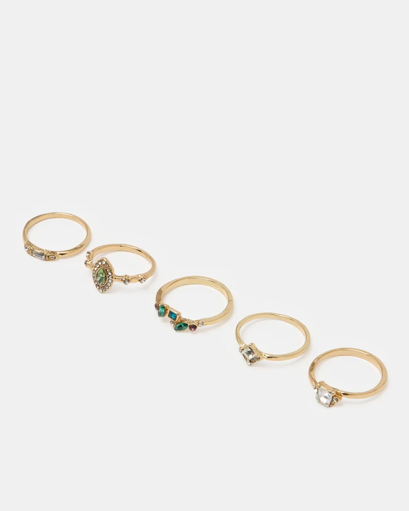 REDTAG Women Gold Embellished Ring Set