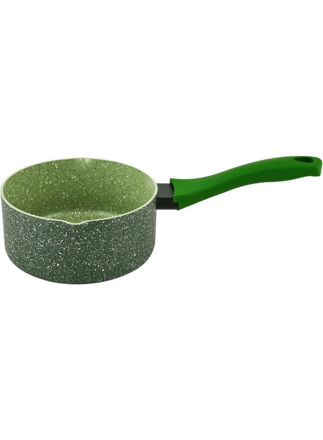 Risoli DR.GREEN-INDUCTION Saucepot 16cm with Glass Lid Eco-Friendly Non-Stick Green Stone Coated Pot Induction-Ready, PFOA-Free Cookware for Healthy Cooking - Image 4