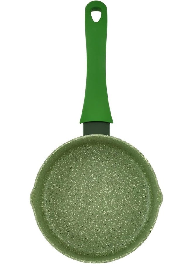 Risoli DR.GREEN-INDUCTION Saucepot 16cm with Glass Lid Eco-Friendly Non-Stick Green Stone Coated Pot Induction-Ready, PFOA-Free Cookware for Healthy Cooking - Image 3