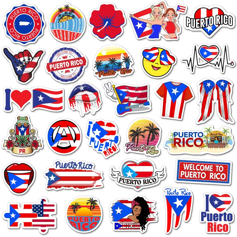 Konohan 30 Pcs Puerto Rico Souvenirs Gifts Puerto Rico Magnet for Refrigerator City Magnetic Refrigerator Stickers for Home Decoration - Image 1