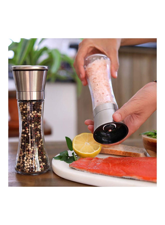 نيبمينينت مطحنةٌ يدوية للملح والفلفل والتوابل من قطعتين شفاف/فضي - Image 5