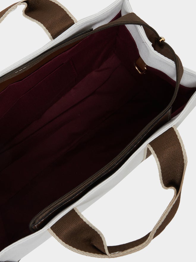 Styli Contrast Trim Double Top Handbag with Removable Shoulder Strap - Image 4