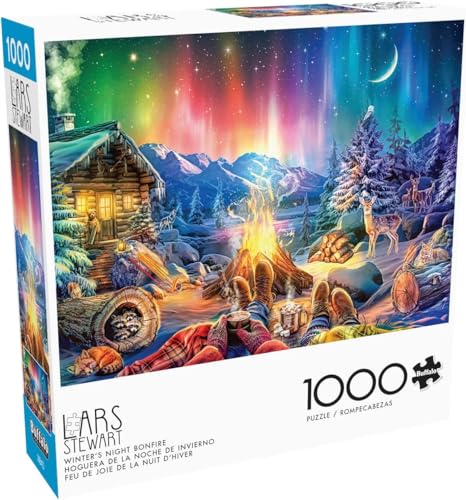 Buffalo Games LARS Winters Night Bonfire 1000 Piece Jigsaw Puzzle for Adults Challenging Puzzle Perfect for Game Nights Finished Size is 2675 x 1975