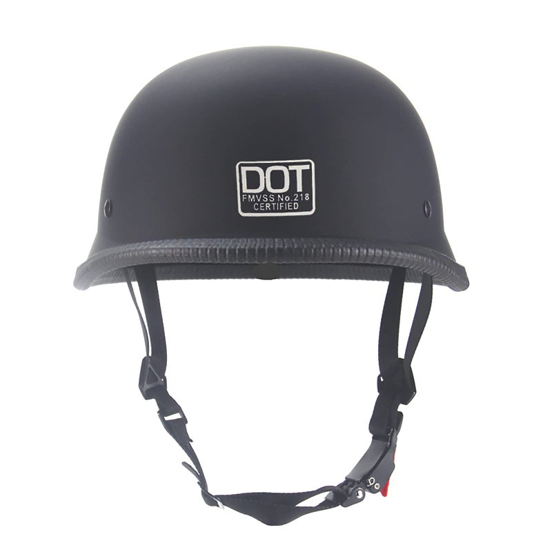 DLPACKJ Motorcycle Helmet German Style Half Helmet Skull Cap Adult Men Women Half Shell Helmet, DOT Approved Retro Half Face Helmet for Cruiser Scooter Chopper (L) - Image 3