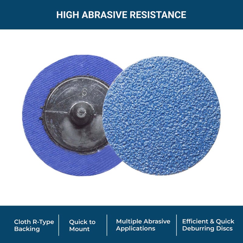 Benchmark Abrasives 2 Inch Sanding Discs Quick Change Zirconia - Male R Type Backing Drill & Die Grinder Sanding Disc for Deburring Polishing Rust Remover for Metal Paint Stripper (25 Pack), 36 Grit - Image 5