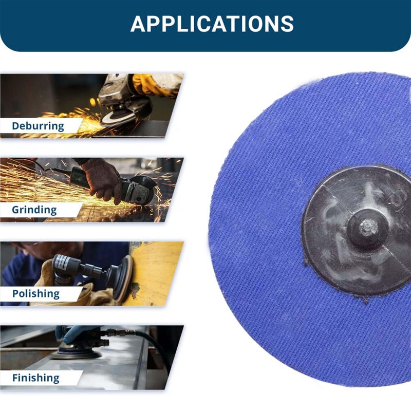 Benchmark Abrasives 2 Inch Sanding Discs Quick Change Zirconia - Male R Type Backing Drill & Die Grinder Sanding Disc for Deburring Polishing Rust Remover for Metal Paint Stripper (25 Pack), 36 Grit - Image 2