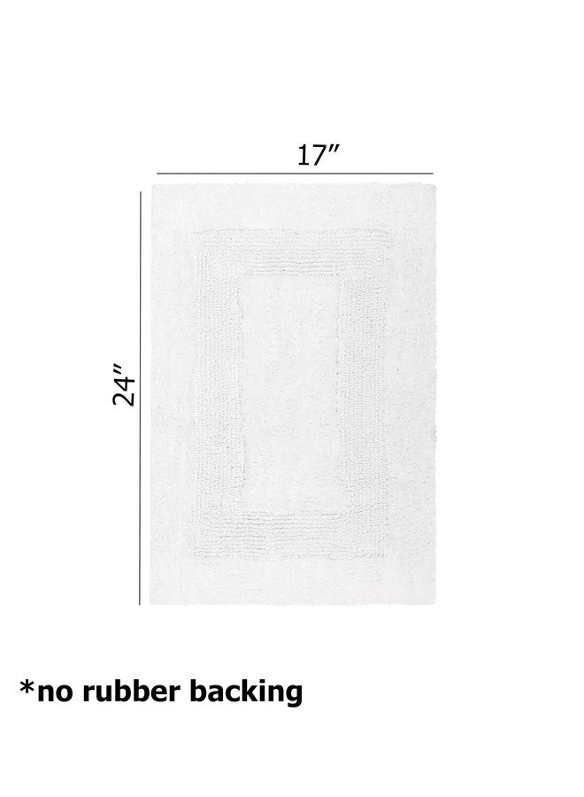 Cotton Craft 2 Piece Reversible Step Out Bath Mat Rug Set 17x24 White, 100% Pure Cotton, Super Soft, Plush & Absorbent, Hand Tufted Heavy Weight Construction, Full Reversible, Rug Pad Recommended - Image 3