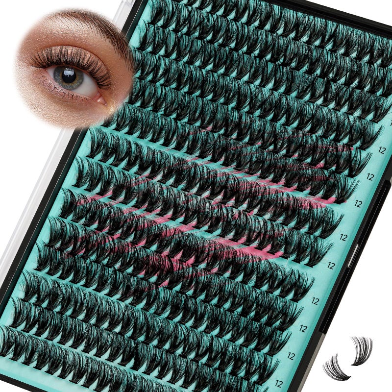 AMZGIRL LASH Lash Clusters Wispy 280PCS Eyelash Extension 60D Cluster Lashes Individual Lashes DIY Lash Extension Natural Look Cluster Eyelash Extensions Soft False Eyelashes at Home for Beginners(12mm) - Image 1