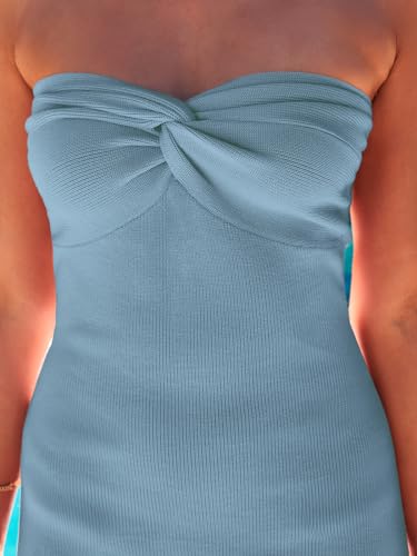 LILLUSORY Women 2025 Summer Spring Corset Bodycon Midi Vacation Sun Dresses Sexy Baby Bridal Shower Wedding Long Maxi Beach Graguation Birthday Party Cocktail Cute Clothes Trendy Outfits Bkue S - Image 5