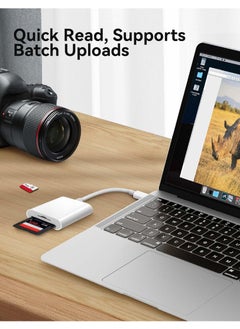 Captaintech USB C SD Card Reader for iPhone 15/iPad/MacBook/Mac xdgeLoad USB-C Type C SD Reader Supports SD and MicroSD Memory Card Adapter Trail Camera Viewer Plug and Play - 2 Slots  - Image 5