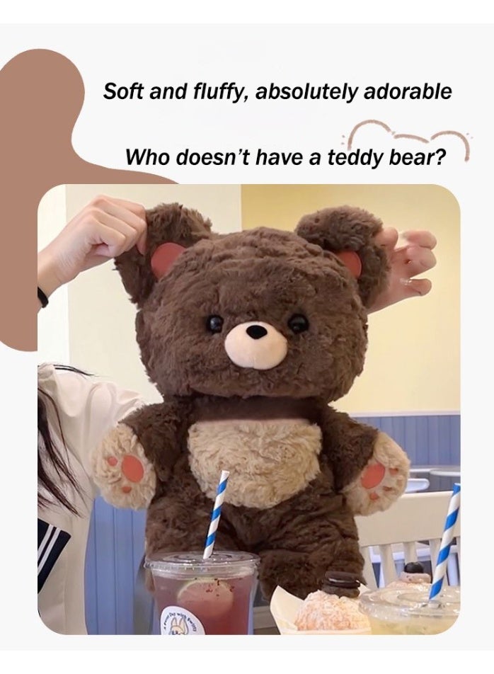 Sunspire Adorable brown teddy bear soft toy with detachable strap and backpack; Lolita-style cartoon character mini bag; lightweight plush toy bag for children and teenagers; creative gift for girls for birthdays and special occasions - Image 3