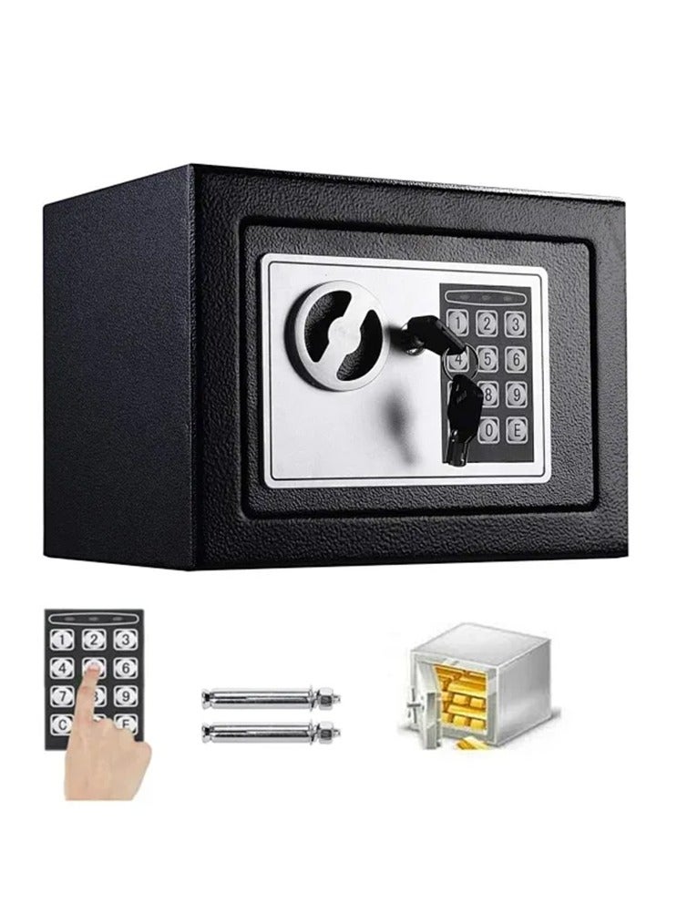 Mini Electronic Deluxe Digital Security Safe Box With Electronic Keypad Lock and Physical Key For Home Office Hotel Jewelry Passport Watches Cash Storage
