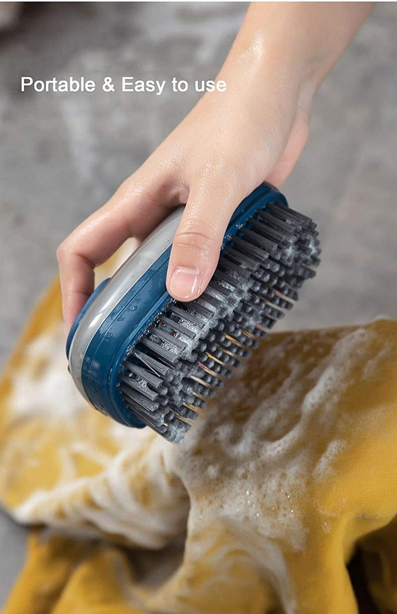 KESI Ornaments Plastic 2-in-1 Multi-Functional Cloth Brush for Washing Clothes Kitchen Dish Cleaning with Liquid Dispenser | Soft Bristles for Laundry Shoe Cleaning Washing Pot Tile Cleaning Brush - Image 5