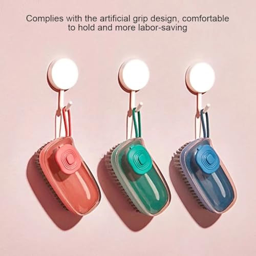 KESI Ornaments Plastic 2-in-1 Multi-Functional Cloth Brush for Washing Clothes Kitchen Dish Cleaning with Liquid Dispenser | Soft Bristles for Laundry Shoe Cleaning Washing Pot Tile Cleaning Brush - Image 3